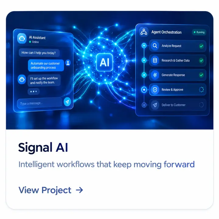 Signal AI project card — Intelligent workflows that keep moving forward