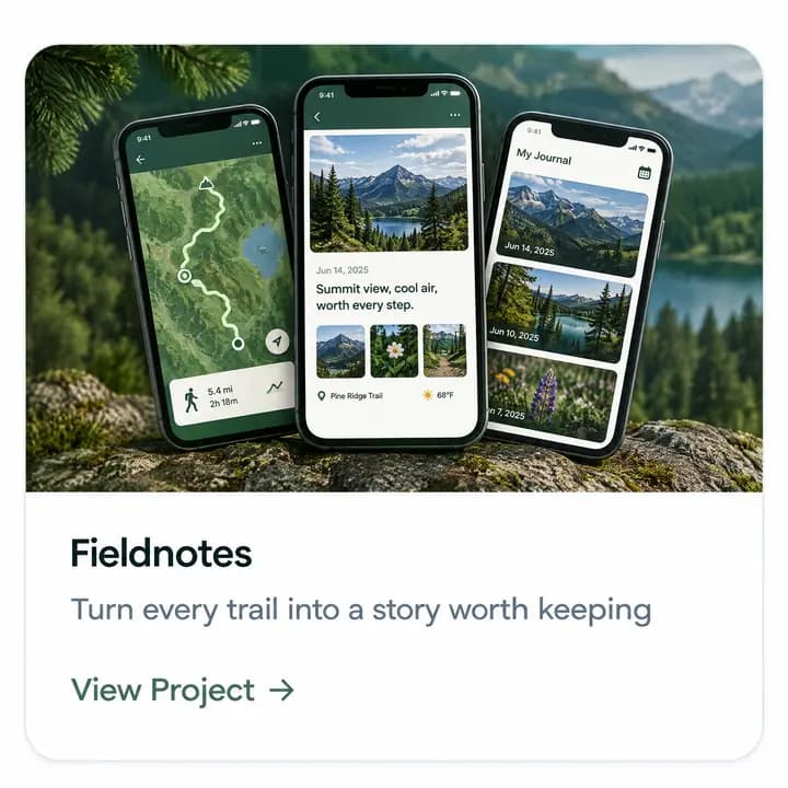 Fieldnotes project card — Custom workflow software for field teams