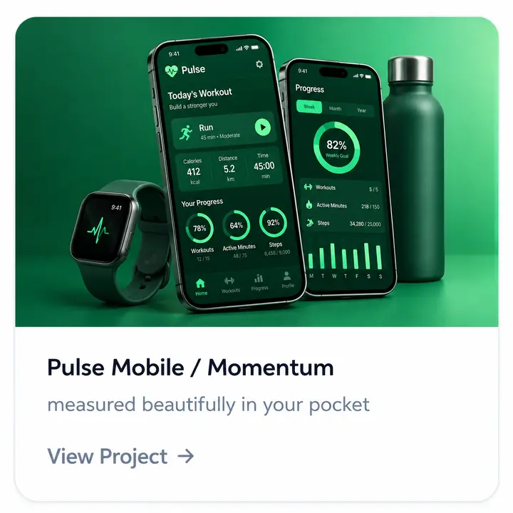 Pulse Mobile project card — Cross-platform app for real-time team activity