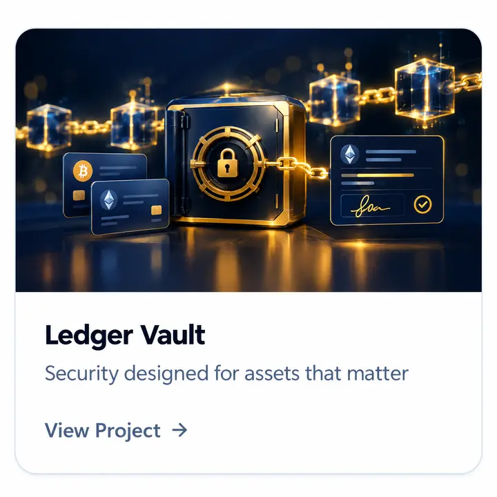 Ledger Vault project card — Mint, list, and trade NFTs on-chain