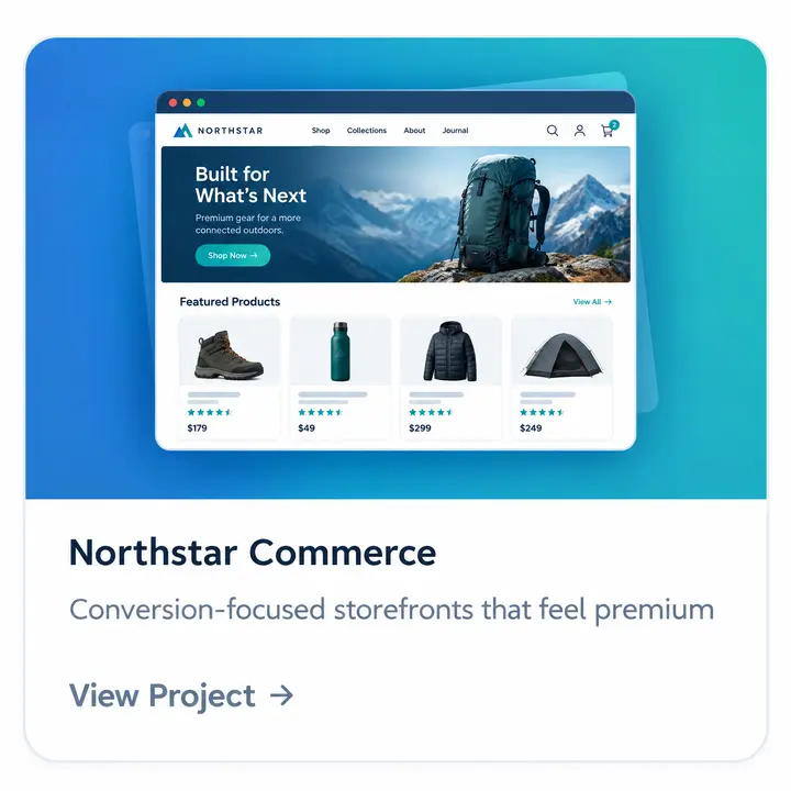 Northstar Commerce project card — Conversion-focused storefront that feels premium