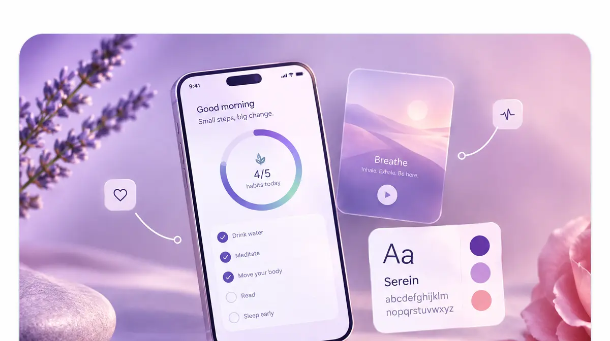 Serein App — Polished mobile screens ready for development
